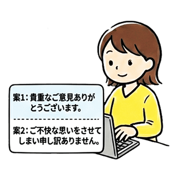 AIが最適な文面を生成